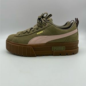 Puma Mazye Gum Covert Green Sneakers Shoes Womens Size 9.5 381887-01